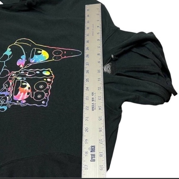Spongebob Squarepants Adult Hoodie Patrick Jellyfish Colorful Rainbow Tie Dye - Picture 11 of 13